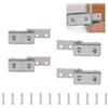 UFURMATE Cerniere per porta in vetro, 4 pezzi, montaggio laterale, senza cornice, cerniere girevoli regolabili, kit di ricambio per porta in vetro a oscillazione libera da 5-8 mm (spazzolata)