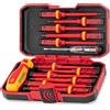 Effektwerk - Set di cacciaviti per elettricisti 13 pezzi - 4 a taglio, 3 Torx, 2 PoziDriv, 2 cacciaviti Phillips con tester di tensione - 1000 V isolati e testati VDE con punte magnetiche
