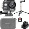 AKASO V50 Elite - Fotocamera sportiva 4 K 60 FPS, kit di bastone per selfie da 20 MP, con treppiede selfie stick da 60 cm, per azione fotocamera sportiva, borsa per riporre oggetti, 2 batterie e altro