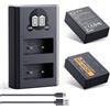 K&F CONCEPT NP-W126 NP-W126S Caricabatterie Doppio 1300 mAh Batteria Compatibile con Fujifilm XM5, X100VI, X100V, XS10, XT30, XT30 II, XT20, XE4,XE5, A5,X Half(X-HF1)