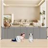 MYPIN Cancelletto di Sicurezza Retrattile per Bambini, 0-300 cm Cancelletto Estensibile per Bambini Scale e Corridoi Interni ed Esterni Cancello per Cani (Grigio)