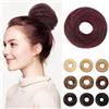 SEGOHAIR 17 G Capelli veri umani con elastico disordinato, accessorio per ciambella, capelli dritti per donna, nero profondo con rosso vinaccia, Remy, chignon