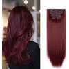 Cybelleza Extension Capelli Clip Lisci 65cm 6PCS Clip in Hair Extension per Capelli Sintetici Lunghi Finti Allugamento Effetto Naturale Dritti Full Head Set Posticci per Donna, Wino Rosso
