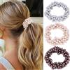 Zoestar Elastici per capelli con perle, elastici per capelli con perline, elastici per coda di cavallo, accessori per capelli per donne e ragazze (confezione da 3) (A)