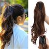 SEGO Coda Capelli Extension Clip Pinza Ricci Mossi 45cm # Castano Chiaro - Posticci per Donna Ponytail Natural Hair di Nuova Tecnologia 140g Fascia Unica