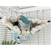 Yanmucy Nidi per gabbie per uccelli, impermeabili, in peluche, amaca invernale per uccelli, da appendere, calda cuccia per pappagalli, accogliente angolo per dormire e giocare (blu, grande)