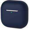 Mocarheri Custodia in Silicone Compatibile con AirPods 4 2024,Custodia protettiva in silicone per AirPods 4,Custodia antiurto in silicone morbido,LED Frontale Visibile (Blu scuro)