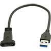 chenyang CY USB-C USB 3.1 Tipo C Femmina a USB 3.0 A Maschio Cavo dati 20 cm con foro per vite per montaggio a pannello