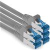 1aTTack.de 5x 2m CAT6 Ethernet Cavo di rete LAN RJ45 - grigio | 1m 2m 3m 5m 10m, RJ45 alta velocità, cavo Ethernet schermato per gaming, modem, router, PC