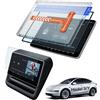 LANTU HD Serie 2 Pezzi 15,4 + 8 Pellicola Protettiva per Tesla Model 3 2024-2026 e Model Y 2025, Anteriore e Posteriore 9H Vetro Temperato Protezione Schermo con Kit di Installazione