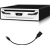 LORPHEIR Lettore CD/DVD esterno per auto, laptop, TV e altro: USB 2.0, Plug & Play, anti-shock, Smart TV, laptop, tablet (Android 4.4+), cavo USB e supporto