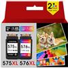 TODOINK PG575XL CL576XL Nero e Colore Cartucce d'inchiostro PG-575XL CL-576XL cartucce per canon 575 576 xl per TS3550i TS3551i TS3750i TS3751i TS3752i TR4750i TR4751i TR4755i TR4756i (2 Pack)