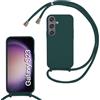 FERLAN Custodia per Samsung Galaxy S23 Cover con Cordino,Verde | Custodia con Laccio Collana Tracolla Regolabile Sottile Silicone Morbido TPU Bumper Antiurto AntiGraffio Protettiva Case