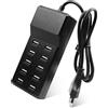 HOSPAOP Caricatore USB multiplo a 10 porte, 50 W USB maschio Multi Hub stazione di ricarica multiplo adattatore Kmpatibel con Samsung Xiaomi Huawei Tablet