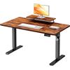 JUMMICO Scrivania regolabile in Altezza, Standing Desk, Scrivania da Ufficio Elettrica Regolabile con funzione di memoria, 140 x 60 cm Marrone