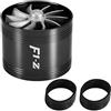 Duokon turbina auto-Duokon Car Air Intake Turbonator Single Fan Turbine Super Charger Gas Fuel Saver Turbo 64mm(nero)