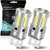 UPXSXT 2 lampadine LED bianche 7440 per luci di retromarcia, 7440A 7441 7440NA WY21W T20 12V-24V 27SMD Lampadina di ricambio per auto per fendinebbia posteriore 300% super luminosa
