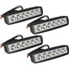 Willpower 4Pcs faro led 6 pollici 18w faretti moto, faretti led 12v impermeabile per Moto Trattore Camion Off Road Auto SUV ATV 4x4
