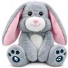 YH YUHUNG Peluche musicale interattivo, coniglietto parlante con orecchie che sbattono, materiale morbido peluche, grigio e rosa