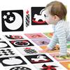 Aolso Flash Cards Giochi Neonato, 80 Pezzi 160 pagine Carte ad Alto Contrasto Bambini Flashcards Neonati Stimolazione Sensoriale Visiva, Colorato Bianco e Nero Carta Flash per Neonati 0 3 6 12 36 Mesi