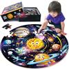 SYNARRY Puzzle da Pavimento Sistema Solare in Legno Bambini 3 4 5 6 7 8 Anni, 70 Pezzi Puzzle Pianeta Universo, Giocattoli Educativi Prescolari Regali