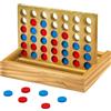 VingaHouse 4 in Linea Gioco in Legno - Quattro Giocattoli - Giochi da Tavolo per Bambini - Giocattoli da Viaggio - Giochi Educativi - Ideale come Regalo per Bambini dai 4 5 6 7 8 Anni [Versione retrò]