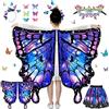 HUIKUANGEU Ali di Farfalla,Ali da Farfalla Bambina,Costume Farfalla Bambina Set,Ali Farfalla Bambina,Mantello Ali Farfalle,Mantello Ali Farfalla,Farfalla Fata Ali,per Carnevale,Carnevale,Festa a Tema