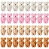 Skylety 32 Pezzi Mini Orso Peluche Piccolo Orso Mini Orso Comune Piccola Bambola Orso Morbido Giocattoli Animali di Peluche Ripieni per Compleanno Torta Matrimonio Bomboniera Decorazione, 4 Colori