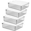 TUKA-i-AKUT 4X 1,7L Cassetti Sotto Scrivania, 21x18x5,4cmcm Autoadesivo Nascosta Cassetto Sottostruttura, Organizzatore per Scrivania/Mobile/Libreria/Mobile da Cucina ecc. 4 Unità Trasparente TKD8607