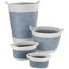 WENKO Cestello di feltro Bea S, cestello con due manici bianchi in feltro di poliestere riciclato grigio chiaro, intreccio bianco a contrasto, 80% poliestere/20% cotone, 2.5 litri, 18 x 13 x 12 cm