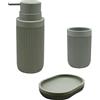 Relaxdays Set Accessori Bagno 3 pz in Poliresina, Dispenser, Ciotola, Bicchiere, 17.5x6.5x6.5 cm, Vari Colori