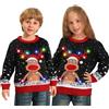 Kouric Maglione Natalizio Bambino con Luci, Maglioni Natalizi Bambini Divertenti, Girocollo Maglioncino Natalizio Famiglia Led Ugly Christmas Sweater,Brutti Maglioni di Natale per Bimbo/Bimba/Ragazza/Ragazzo