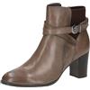 CAPRICE Stivaletti da donna in pelle con tacco e fibbia, Marrone (Taupe Nappa), 41 EU