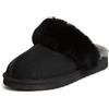 FIRESIDE BY DEARFOAMS Dearfoams Fireside by Fireside Sydney Shearling Fur Indoor/Outdoor Scuff Slipper with Wide Widths, Pantofole Donna, Nero, 39 EU