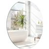 ROYUEXT Specchio da Bagno 40×30 cm, Specchio da Parete Ovale Adesivo, Specchio Decorativo con Immagine HD Senza Cornice per WC degli Ospiti Soggiorno Camera da Letto e Fai da Te