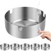 Fulushouxi 6 Pz Posacenere da Tavolo, 8 cm Posacenere in Acciaio Inox, Portacenere in Acciaio Inossidabile Moderno Portatile per esterni casa, ufficio, uso interno/esterno (argento)