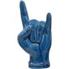 sicilia bedda - Mano Corna in Ceramica di Caltagirone - Altezza 18 Centimetri - Vari Decori (Blu Ceruleo)