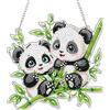 NEWENMO 5D Panda Diamond Painting Pendente,Animali Pittura Diamante Pendente con Catena,DIY Forma Speciale Diamond Painting Adulti Ciondolo,per Principianti Finestre Pareti Hanging Decorazione