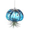 H&D HYALINE & DORA Vaso per piante aeree da appendere a forma di medusa Soffiato in vetro, dolce medusa blu, regalo per camera delle donne, giardino, decorazione per feste di nozze