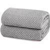 Yebeda Coperta Plaid Pile per Divano e Letto Matrimoniale, 220 x 240 cm | Coperta in Flanella a Motivo Waffle, Leggera, Morbida, Calda, Copridivano, Copriletto per Tutte le Stagioni, Grigio Chiaro