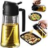 TrendPlain Spruzzino Olio per Friggitrice Aria 470ml, Dosatore Olio 2 in 1, Oliera Spray per Cucina, Insalata e Aceto, Accessori Cucina senza BPA (Nero)