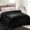 Whale Flotilla Coperta Pile Con Motivo Chevron, Calda Coperta per Divano e Letto in Flanella Morbida, Accogliente e Leggera per Tutte le Stagioni, 230 x 270 cm, Nero