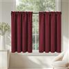TOPICK Tende Passante tenda da bistrot Filtro della luce porta finestra balcone stile country roulotte corte rustiche soggiorno doccia tenda per interni 2 pezzi 90L x 115A cm, Bordeaux