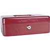 DONAU 5233001PL-04 - Cassetta portavalori grande, 250 x 90 x 180 mm, colore: Rosso