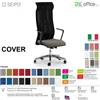 SEIPO COVER CV0003 Poltrona direzionale schienale rete braccioli fissi sincro F Black Version Seipo Tessuto V CLASS 1IM