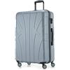 Suitline - Valigia Trolley espandible rigido grande ABS TSA 4 ruote, 76 cm, 110 litres, Acqua verde