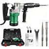 Fyearfly Martello Demolitori Sds-Plus 1400W 30J, 3 In 1 Set Martello Demolitori Elettrico Pesante, con Scalpello A Punta E Piatto, per Rottura E Demolizione di Piastrelle da Pavimento E Muro In Cemento