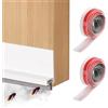 Xbessc 2 Pezzi 100cm Bianco Paraspifferi per Porte, Bianco Guarnizione a Spazzola per Porte, Paraspifferi Sottoporta in Silicone con Spazzola per Protezione da Suoni, Freddo, Umidità e Insetti(5,2 CM)