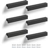 Poliplast - Set da 6 Maniglie, Design lineare moderno, per Cucina, Armadio e Cassetti, Verniciato a mano, Colore Nero, Art. 340A