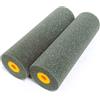 Quercos Pack 2 Ricambio Rullo Vernice - Rullo Schiuma Nero 11 cm Bordo Piatto - Mini Rulli Vernice per lacca all'acqua e solventi. Spugna di ricambio poliestere.